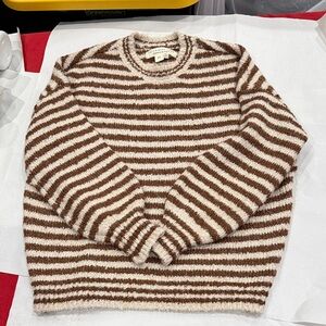 Saltwater LUXE Brown and Cream oversized Crewneck Sweater